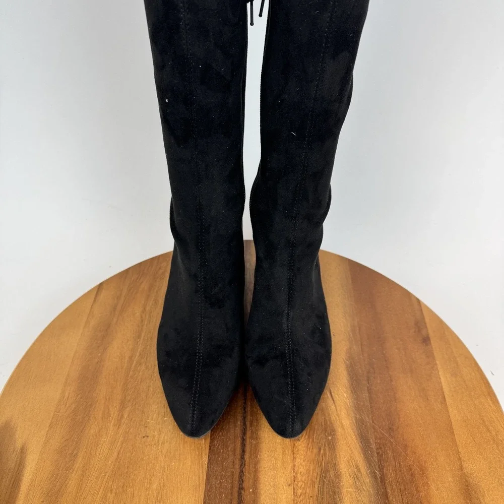 Womens Jeffrey‎ Campbell Parisah Over The Knee Black Faux Suede Boots Size 6 M
